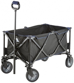 10T Foldy Trolley XXL Bollerwagen bis 50 kg Strandwagen mit Bremse faltbarer Handwagen Kinderwagen inkl. Einlegeboden Zugstange mit Rund-Griff und Transport-Tasche - 1