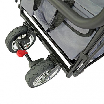 FUXTEC faltbarer Bollerwagen FX-CT700 grau klappbar mit Dach, Vorder- und Hinterrad-Bremse, Vollgummi-Reifen, Schubbügel, für Kinder geeignet - Das Original ! - 8