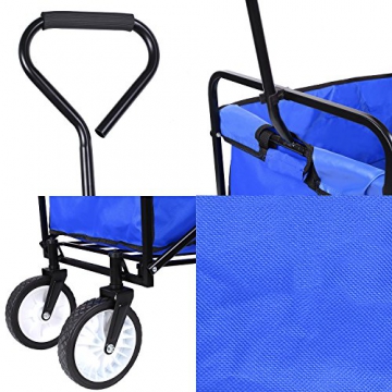 HOMFA Bollerwagen Transportwagen Handwagen Transportkarre faltbar Gartenwagen Gerätewagen 83x53x63cm bis 80 Kg 360° drehbar (Blue) - 7