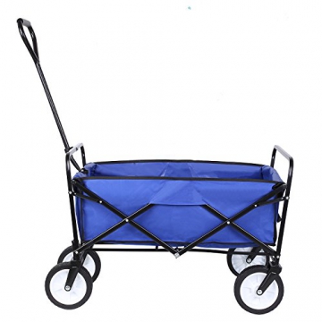 HOMFA Bollerwagen Transportwagen Handwagen Transportkarre faltbar Gartenwagen Gerätewagen 83x53x63cm bis 80 Kg 360° drehbar (Blue) - 8