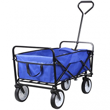 HOMFA Bollerwagen Transportwagen Handwagen Transportkarre faltbar Gartenwagen Gerätewagen 83x53x63cm bis 80 Kg 360° drehbar (Blue) - 9