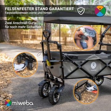 Miweba MB-20 Faltbarer Bollerwagen im Hof