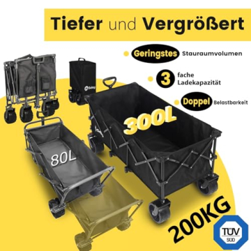 Bis zu 300 Liter und 200 kg belastbar