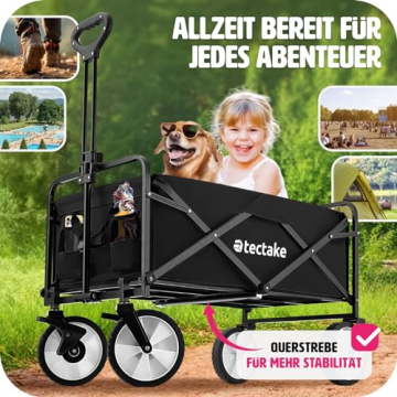 Kinder im tectake Bollerwagen