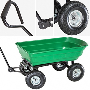 TecTake® Bollerwagen kippbar Kippwagen Transportkarre Gerätewagen belastar bis 300kg - 2